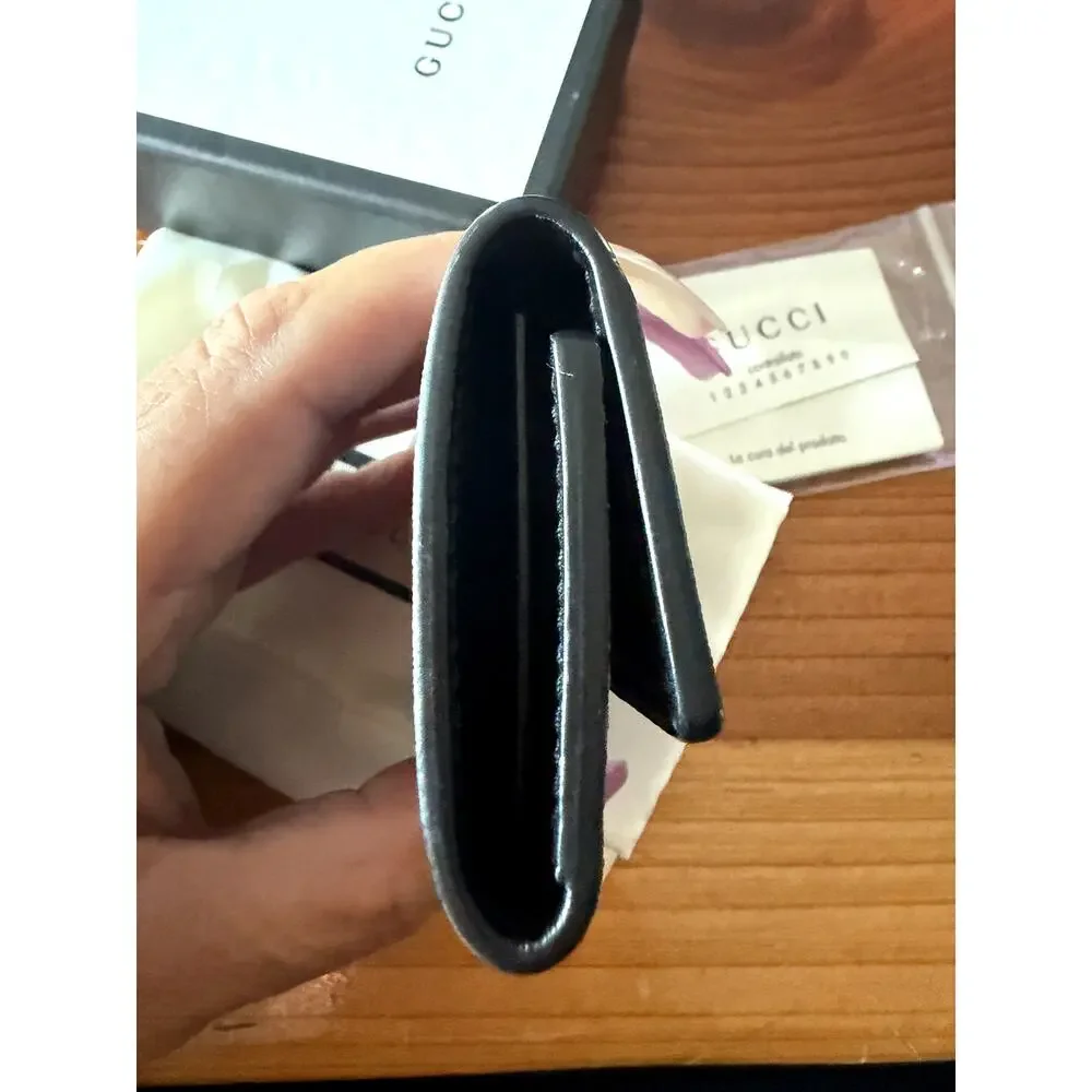 Gucci Black GG Canvas Key & Card Holder with Red Web Stripe full inclusion